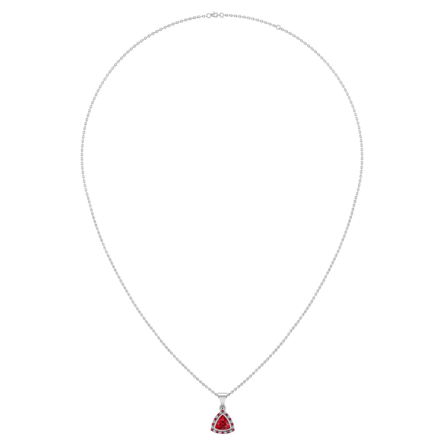 Divine Halo Pendant - Ruby Trillion
