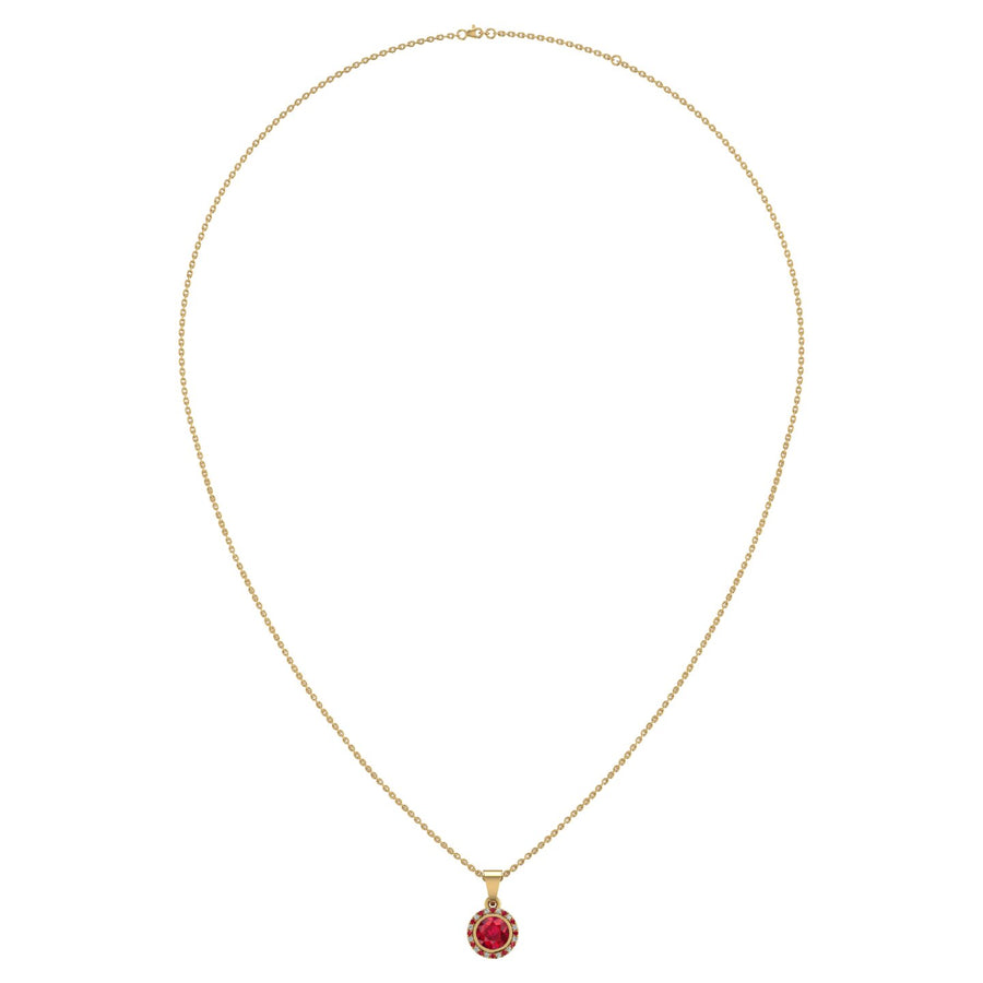 Divine Halo Pendant - Ruby Round