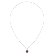 Heavenly Halo Pendant - Ruby Oval