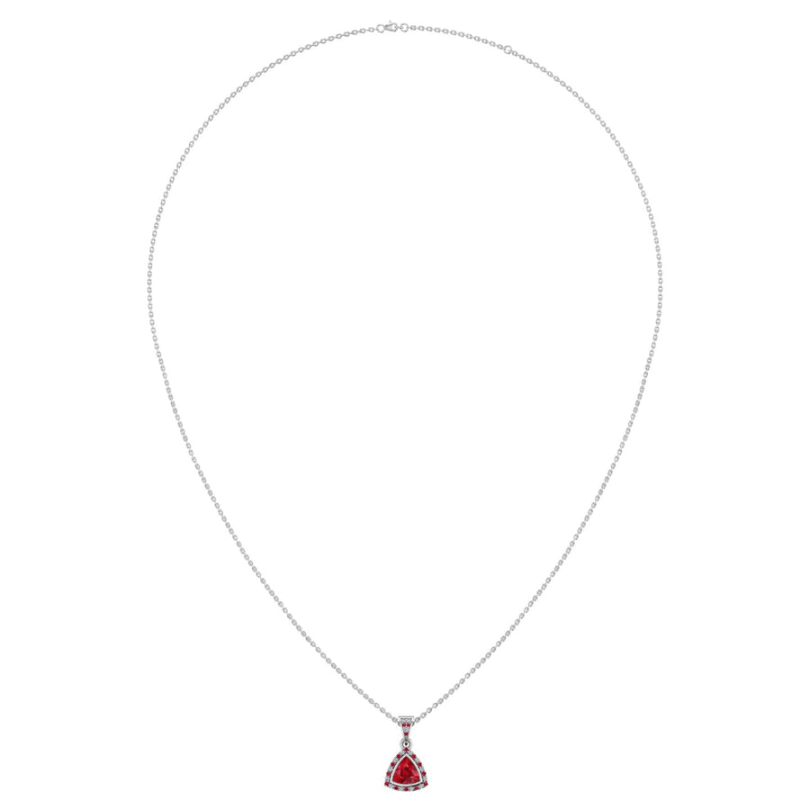 Heavenly Halo Pendant - Ruby Trillion