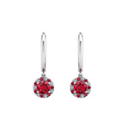 Mystic Hoop Earrings - Halo - Ruby Round