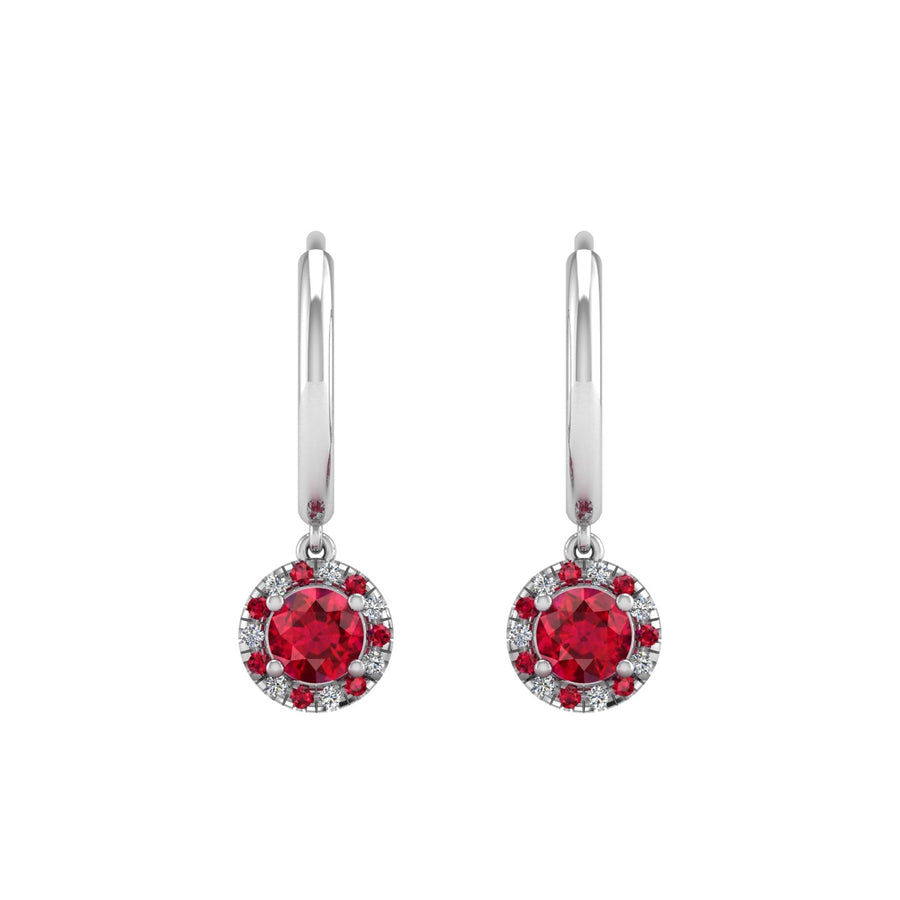 Mystic Hoop Earrings - Halo - Ruby Round
