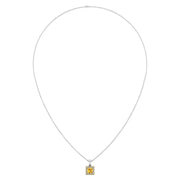 Divine Halo Pendant - Yellow Sapphire Princess