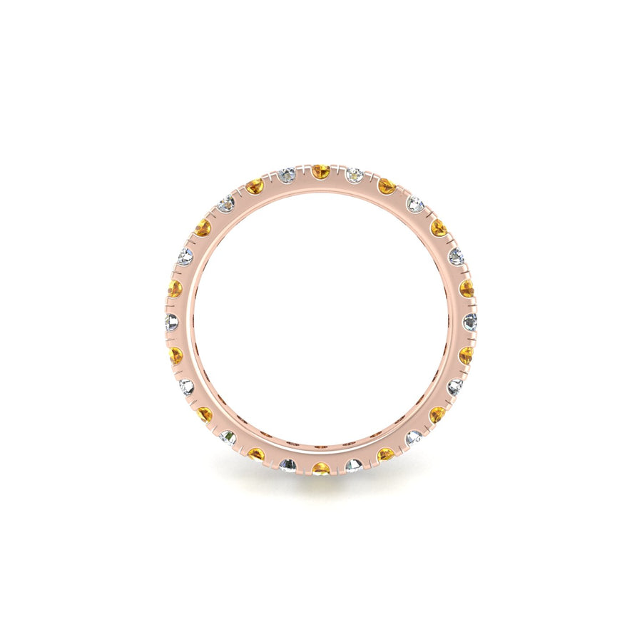 Circle of Love Eternity Band - Yellow Sapphire Round