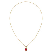 Heavenly Halo Pendant - Ruby Oval