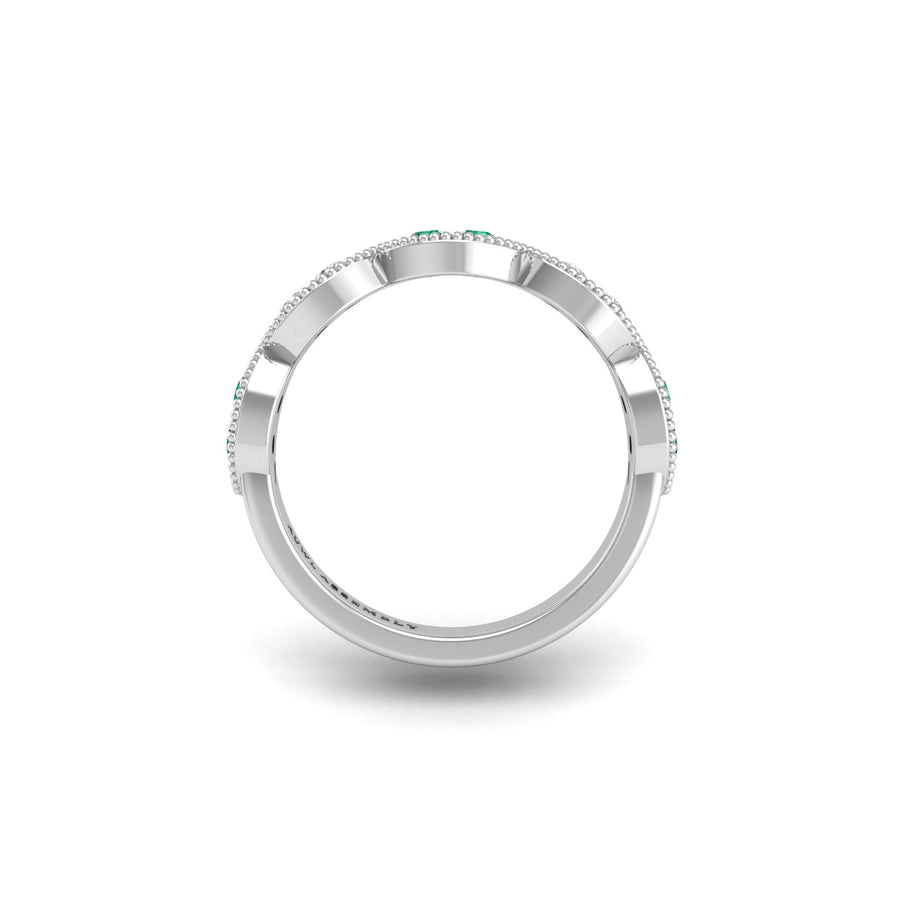 Leaf of Promise Laurel Band - Emerald Round