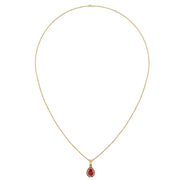 Divine Halo Pendant - Ruby Pear