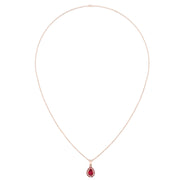 Divine Halo Pendant - Ruby Pear