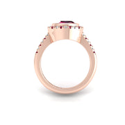 Starry Halo Ring - Ruby Cushion