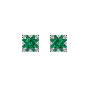 Cosmic Stud Earrings - Halo - Emerald Princess