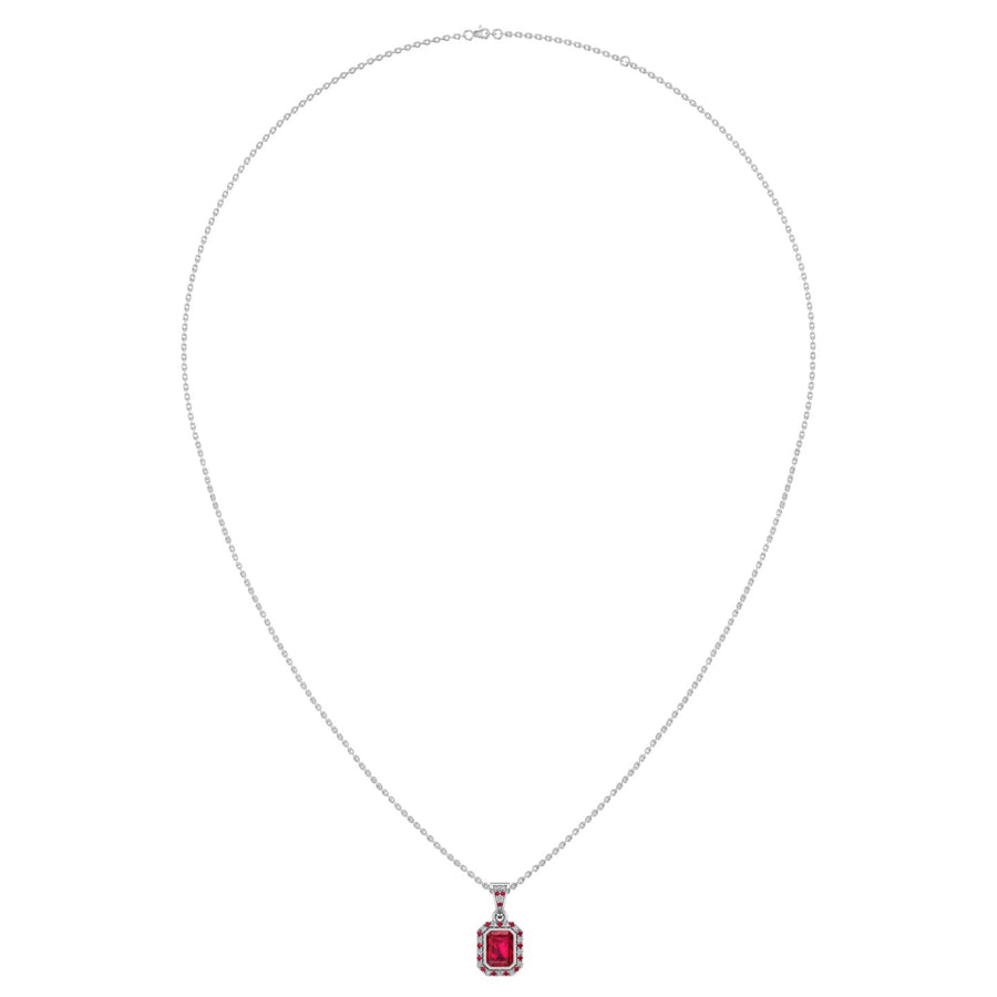 Heavenly Halo Pendant - Ruby Emerald