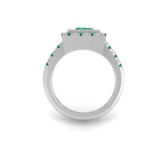 Starry Halo Ring - Emerald Princess