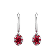 Mystic Hoop Earrings - Halo - Ruby Oval