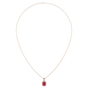 Heavenly Halo Pendant - Ruby Emerald