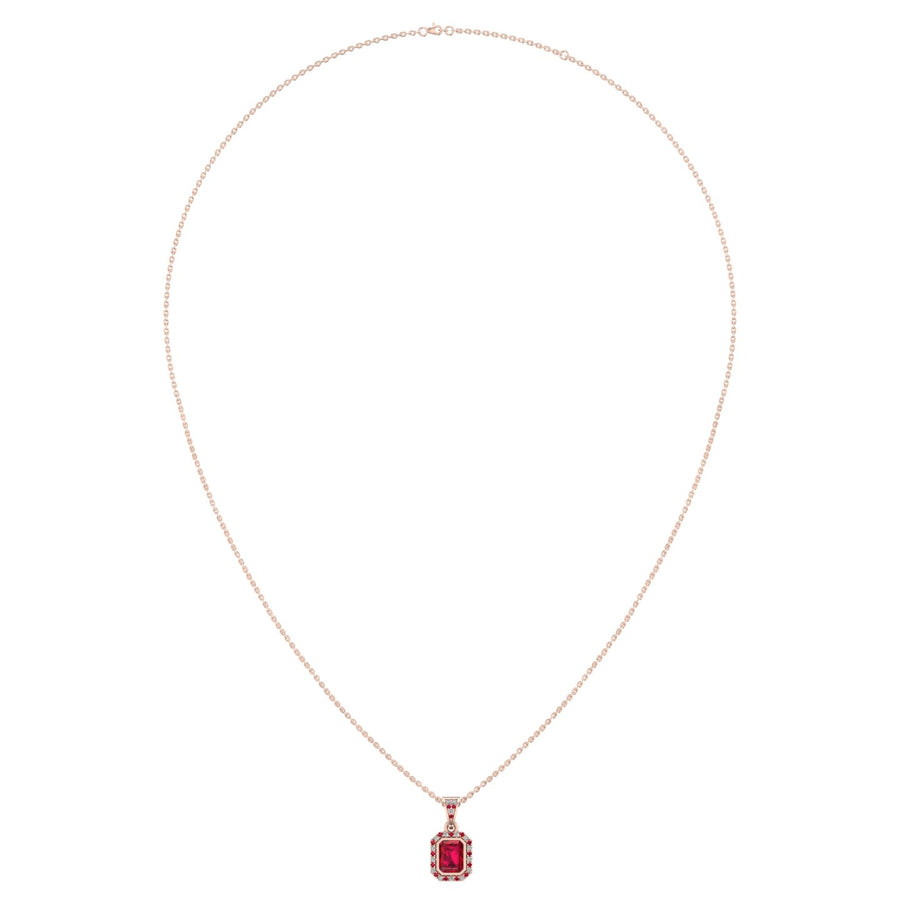 Heavenly Halo Pendant - Ruby Emerald