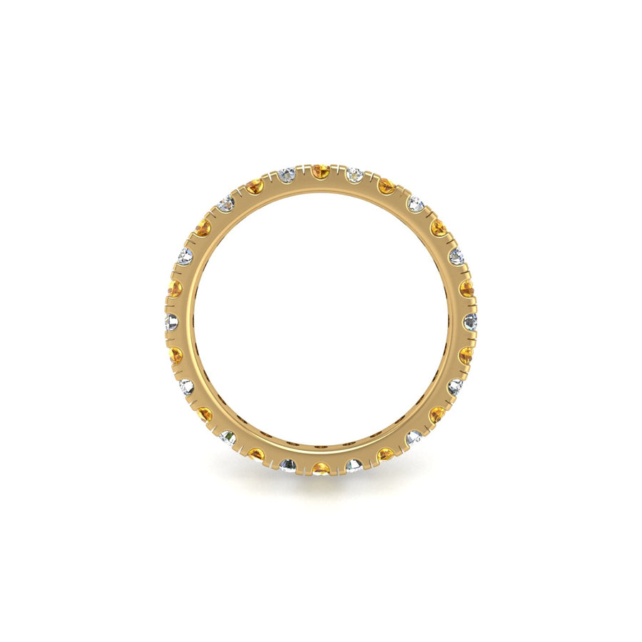 Circle of Love Eternity Band - Yellow Sapphire Round