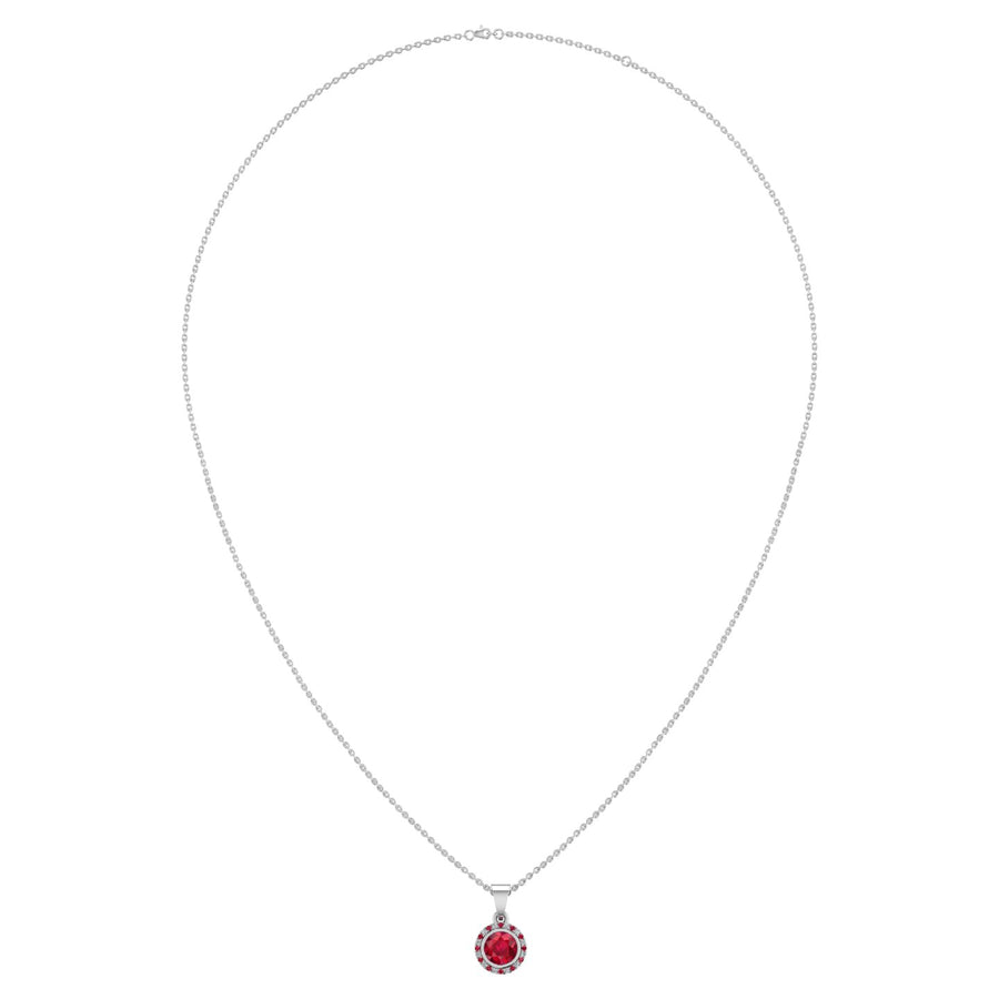 Divine Halo Pendant - Ruby Round
