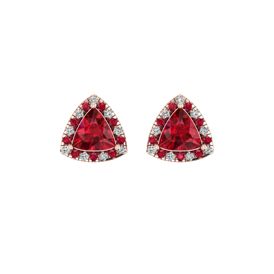 Cosmic Stud Earrings - Halo - Ruby Trillion