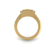 Starry Halo Ring - Yellow Sapphire Princess