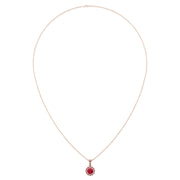 Heavenly Halo Pendant - Ruby Round