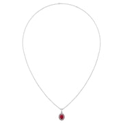 Divine Halo Pendant - Ruby Oval