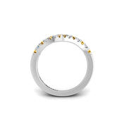 Heart's Triumph Chevron Band - Yellow Sapphire Round