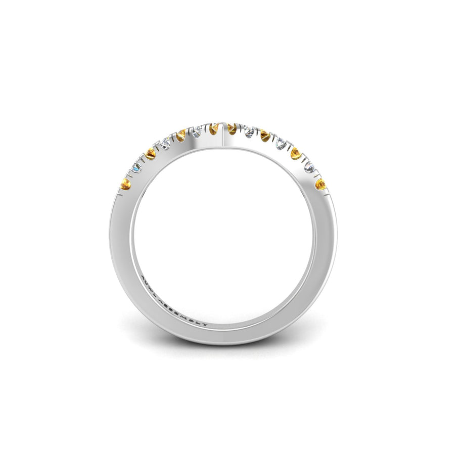 Heart's Triumph Chevron Band - Yellow Sapphire Round