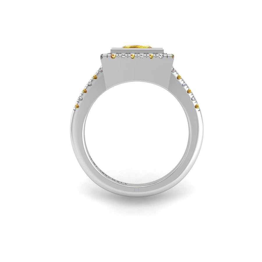Starry Halo Ring - Yellow Sapphire Princess
