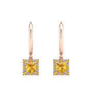 Mystic Hoop Earrings - Halo - Yellow Sapphire Princess