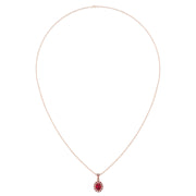 Heavenly Halo Pendant - Ruby Oval
