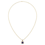 Heavenly Halo Pendant - Blue Sapphire Princess