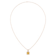 Heavenly Halo Pendant - Yellow Sapphire Princess
