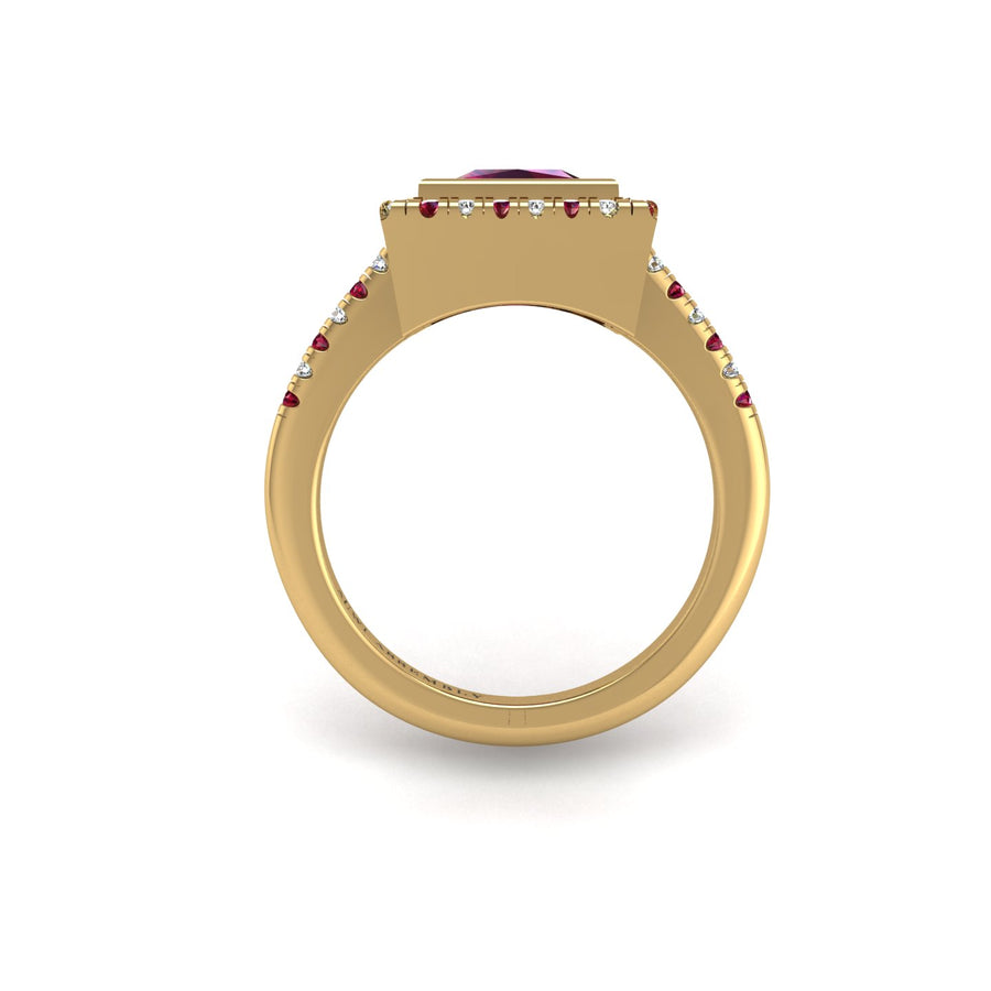 Starry Halo Ring - Ruby Princess