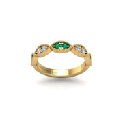 Leaf of Promise Laurel Band - Emerald Round