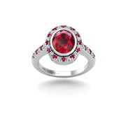 Starry Halo Ring - Ruby Oval