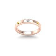 Past, Present, and Forever Three-Stone Band - Yellow Sapphire Round