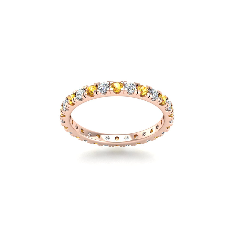 Circle of Love Eternity Band - Yellow Sapphire Round