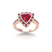 Starry Halo Ring - Ruby Trillion