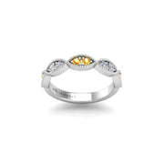 Leaf of Promise Laurel Band - Yellow Sapphire Round