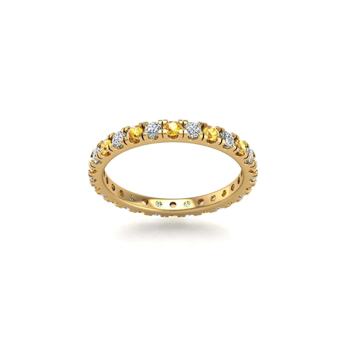 Circle of Love Eternity Band - Yellow Sapphire Round