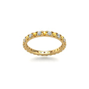 Circle of Love Eternity Band - Yellow Sapphire Round