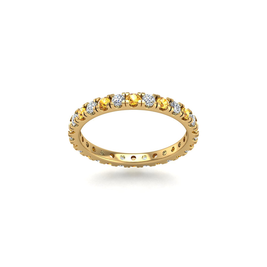 Circle of Love Eternity Band - Yellow Sapphire Round