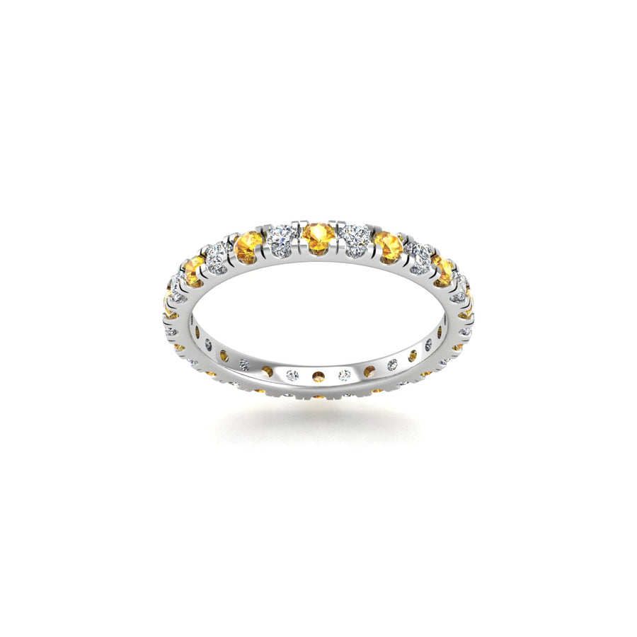 Circle of Love Eternity Band - Yellow Sapphire Round