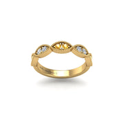 Leaf of Promise Laurel Band - Yellow Sapphire Round