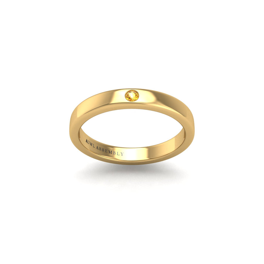 Forever One Single-Stone Band - Yellow Sapphire Round