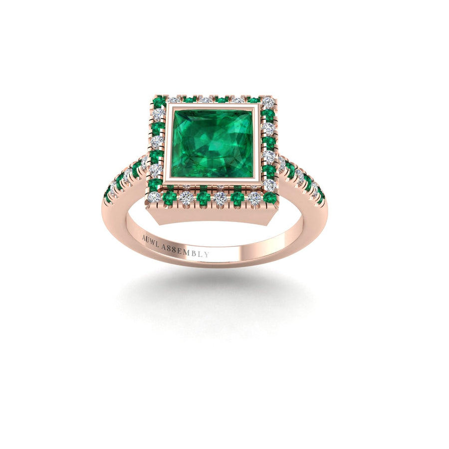 Starry Halo Ring - Emerald Princess