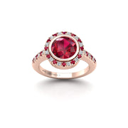 Starry Halo Ring - Ruby Round