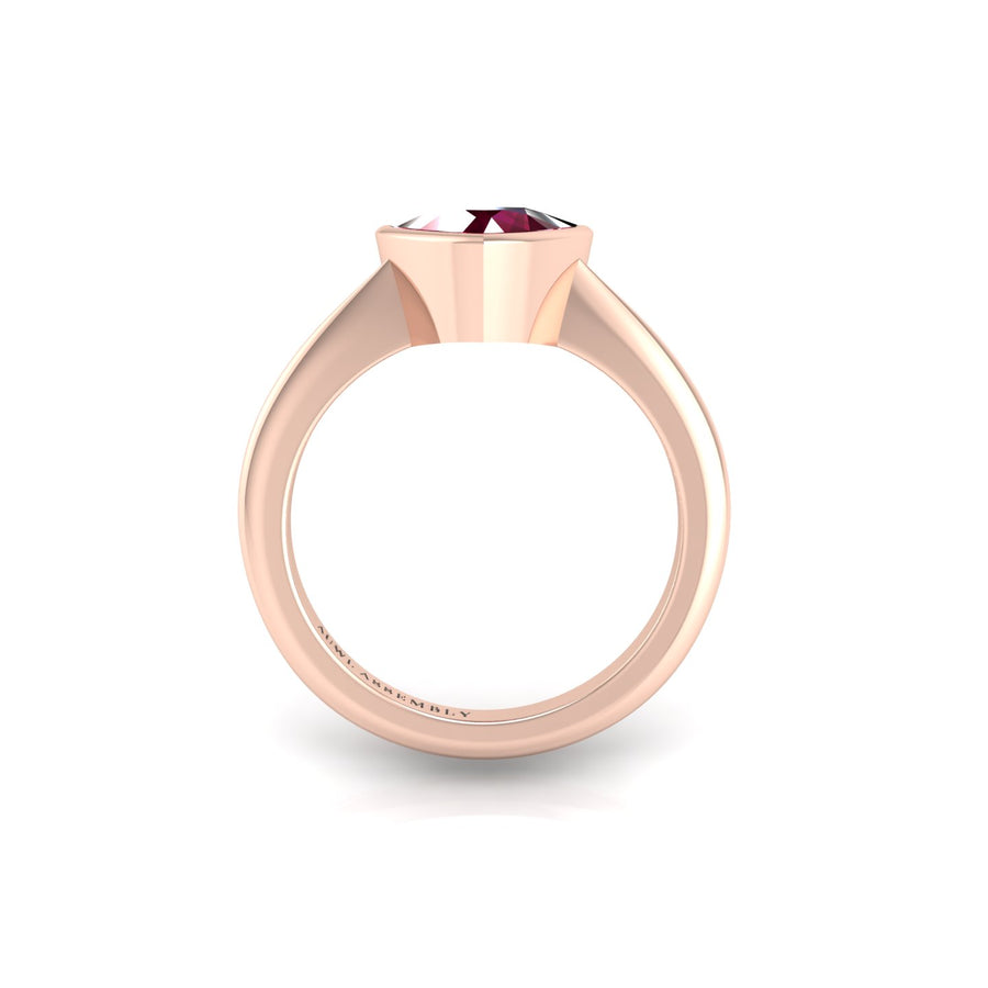 Celestial Solitaire Ring - Ruby Trillion