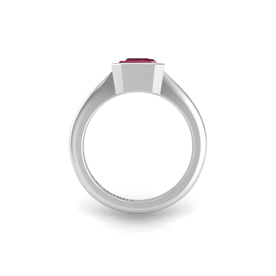 Celestial Solitaire Ring - Ruby Emerald