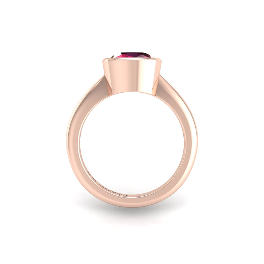 Celestial Solitaire Ring - Ruby Cushion
